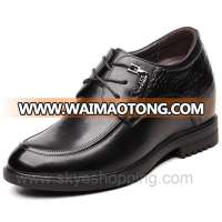 Calf Leather Men Height Increasing Shoes, Increase Height Hidden Height Increasing Shoes