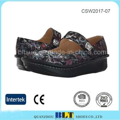 Hot Sale Waterproof Platform Clogs Leather Shoes for Women